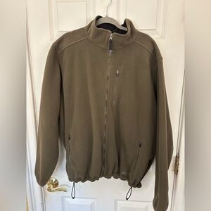 Vintage L.L.Bean Men's 2XL Polartec Full Zip Fleece Jacket Green Khaki 90s Y2K